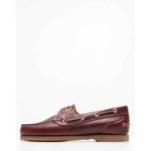 TIMBERLAND WOMEN'S 2-EYE CLASSIC BOAT LEATHER SHOES BURGUNDY FULL GRAIN 72333 - Picture 4 of 9